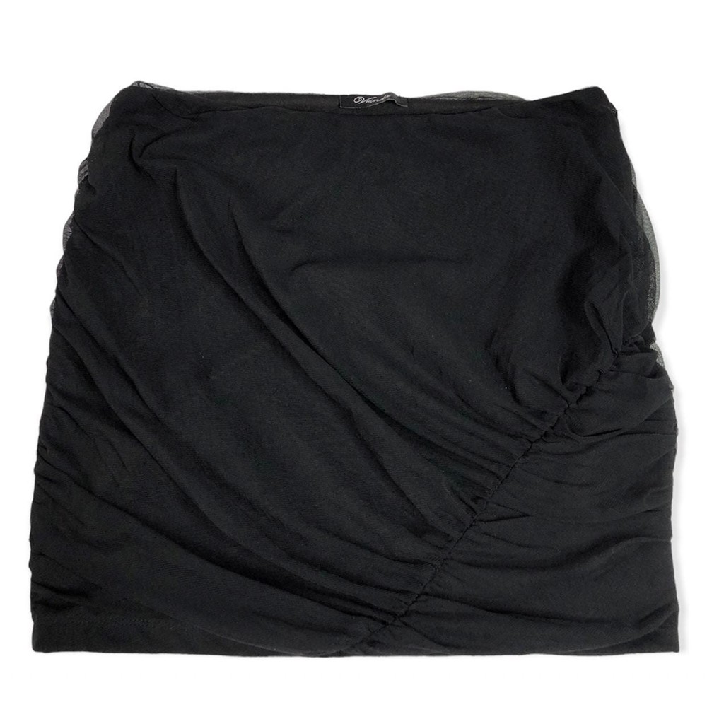 Vrinda Layered Mesh Ruched Mini Skirt